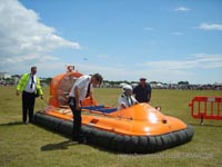 Association of Search and Rescue Hovercraft (Great Britain) - The craft being walked out of arena so as not to blow people over (submitted by Paul Hiseman).